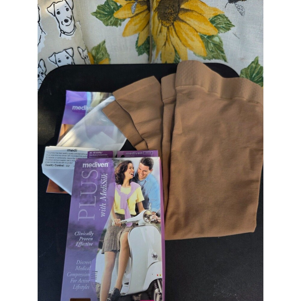 Mediven Plus Thigh High Compression Stockings 30-40 mmHg Open Toe Size V 5 Beige